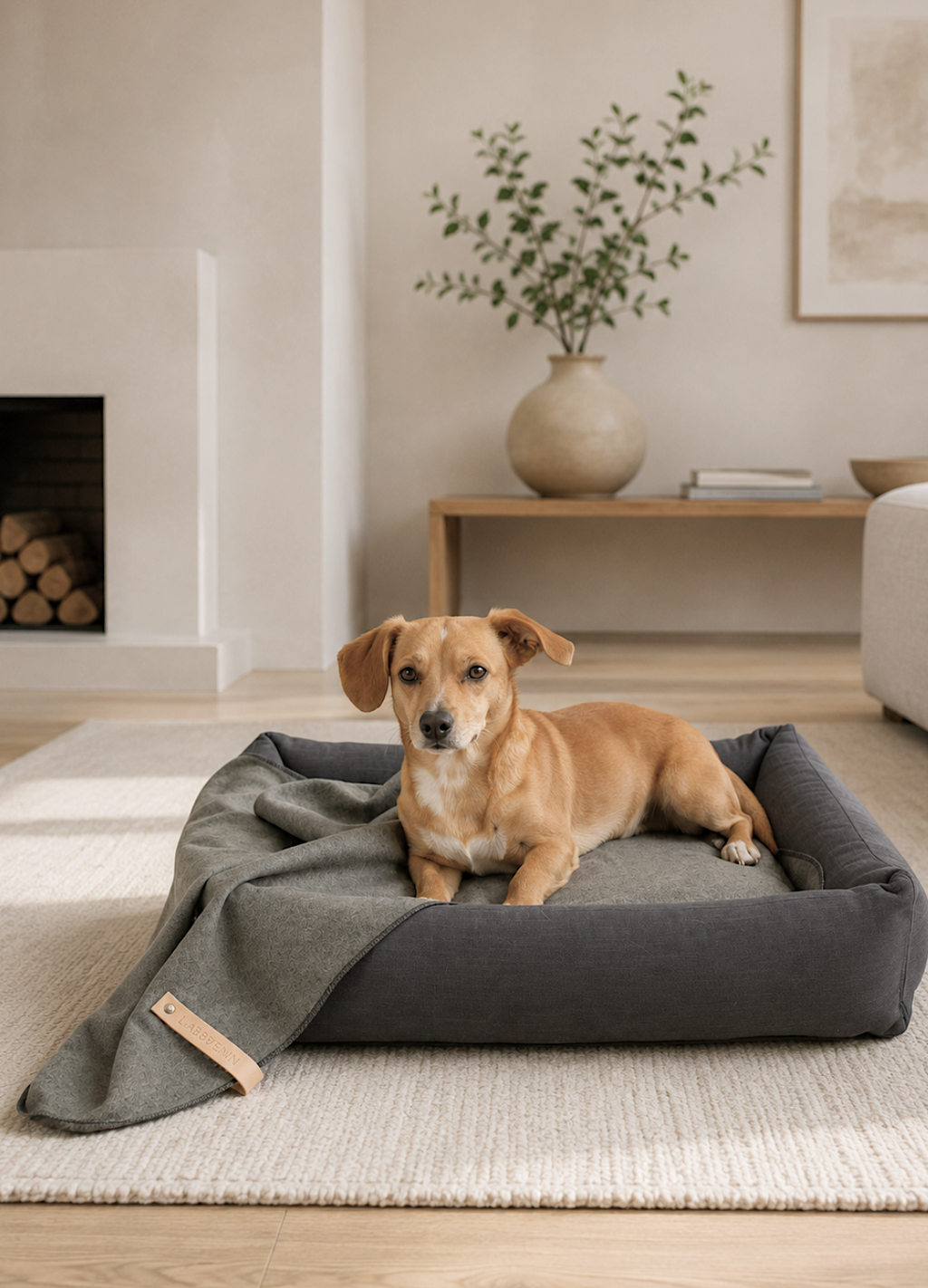 Åsnen Wool-Blend Dog Blanket – Silver