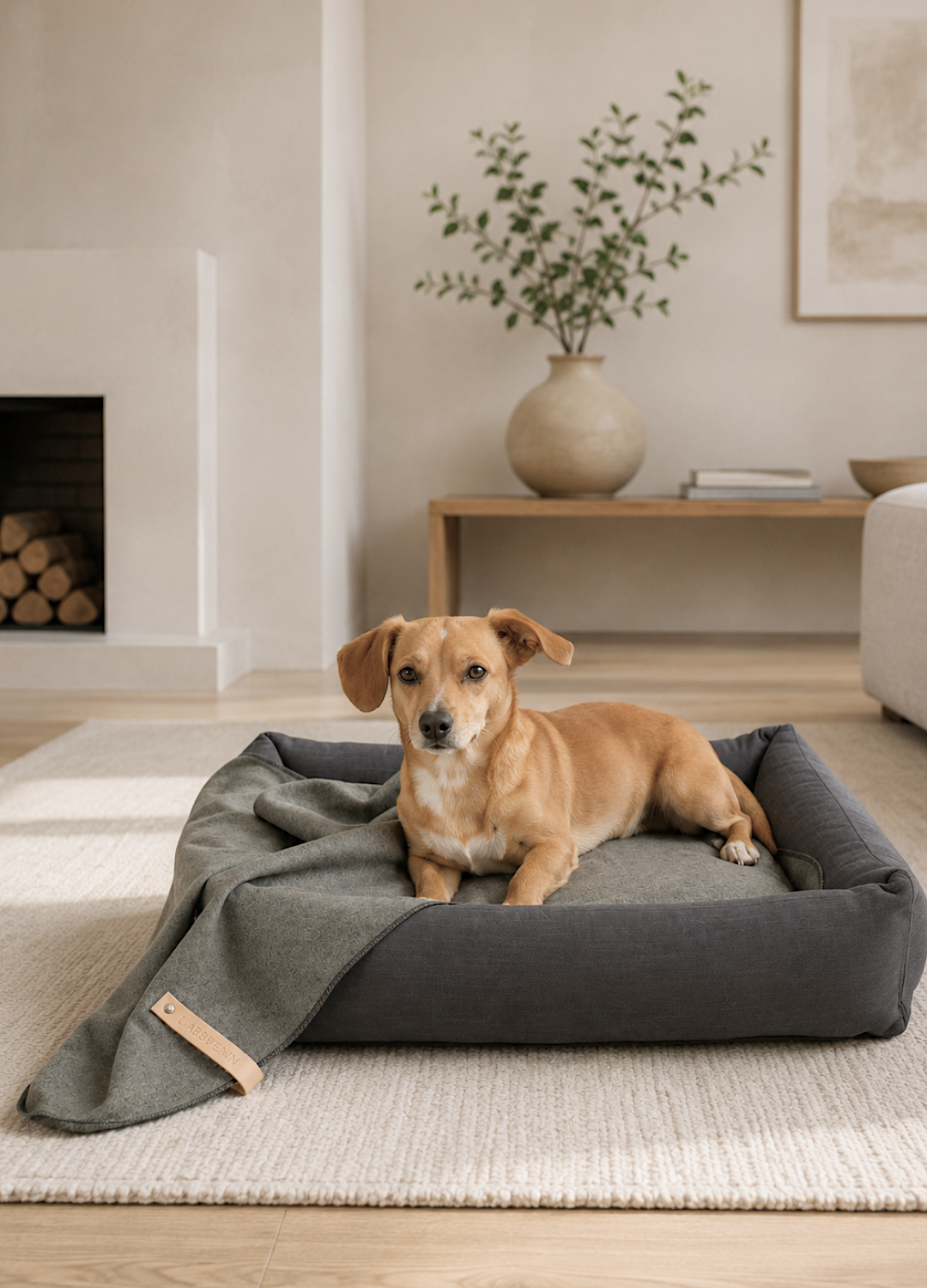 Åsnen Wool-Blend Dog Blanket – Silver